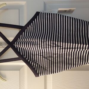 Striped Black and White Halter Top